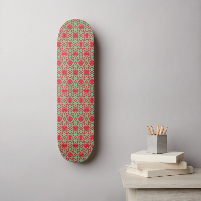Christmas Holiday Charm Pattern  Skateboard (Wall Art)