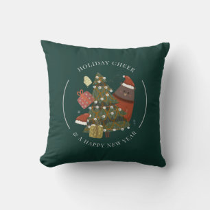 Christmas Holiday Cheer Modern Whimsical Cushion