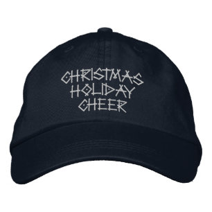 Christmas Holiday Cheer Perfect Navy Colour-Hat  Embroidered Hat