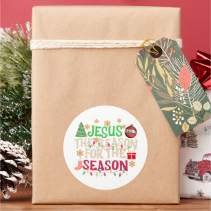 Christmas Holiday Christian Classic Round Sticker