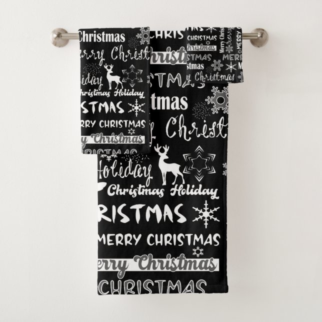 Christmas holiday, Christmas pattern Bath Towel Set (Insitu)