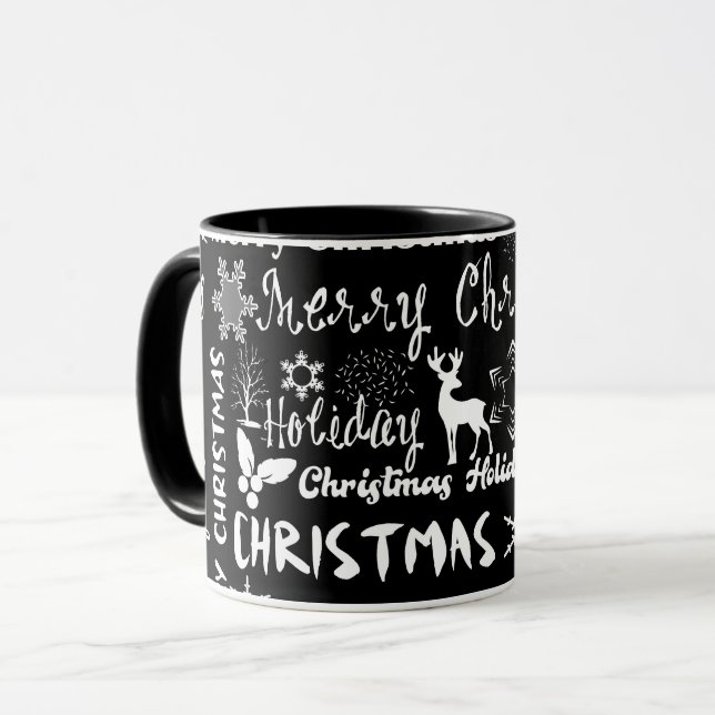 Christmas holiday, Christmas pattern  Mug (Front Left)