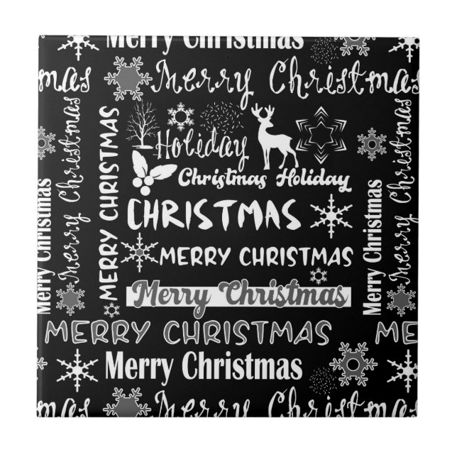 Christmas holiday, Christmas pattern  Tile (Front)
