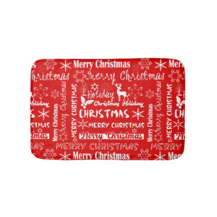 Christmas holiday, Christmas pattern, winter Bath Mat