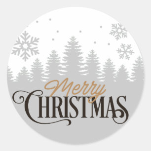 Christmas Holiday - Christmas Trees Classic Round Sticker