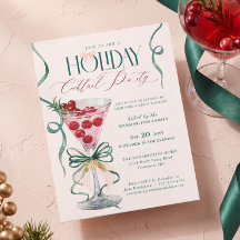 Christmas Holiday Cocktail Party Festive Drink Bow