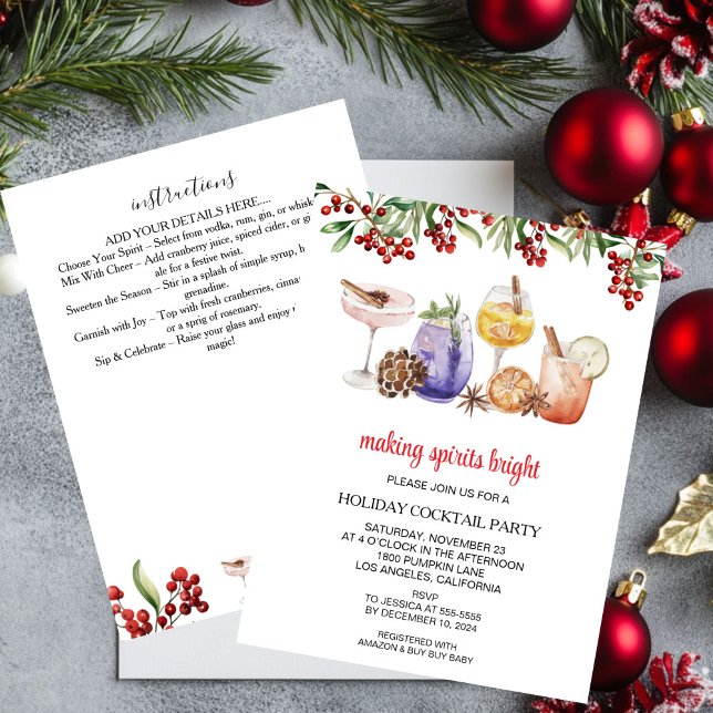 christmas Holiday Cocktail Party Invitation  (Creator Uploaded)