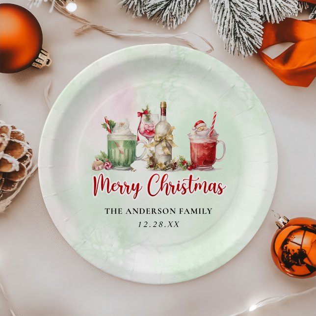 Christmas Holiday Cocktail Party Paper Plate (Creator Uploaded)