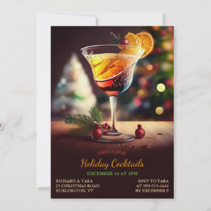 Christmas Holiday Cocktails Party Invitation