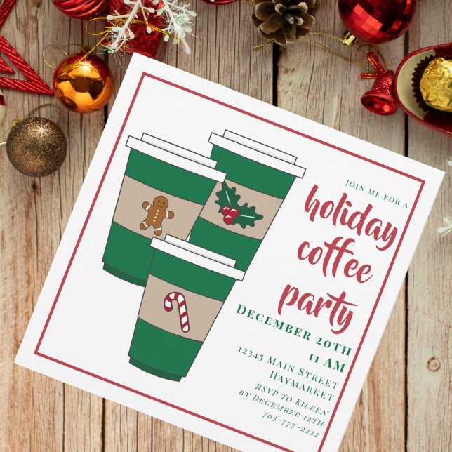 Christmas Holiday Coffee Bar  Invitation (Creator Uploaded)