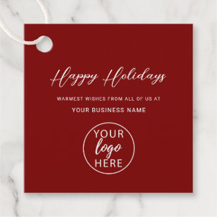 Christmas Holiday Company Logo Favour Tags