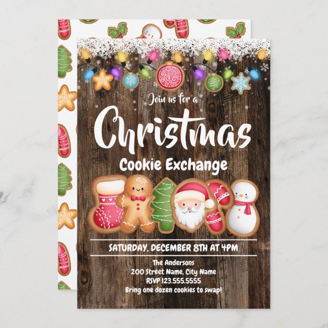 Christmas Holiday Cookie Exchange Invitation (Front/Back)