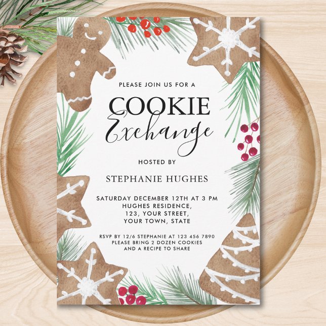 Christmas Holiday Cookie Exchange Party Invitation (Creator Uploaded)