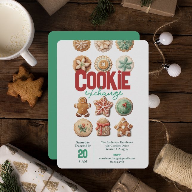Christmas Holiday Cookie Exchange Party Invitation (Creator Uploaded)