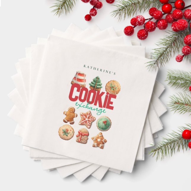 Christmas Holiday Cookie Exchange Party Napkin (Creator Uploaded)
