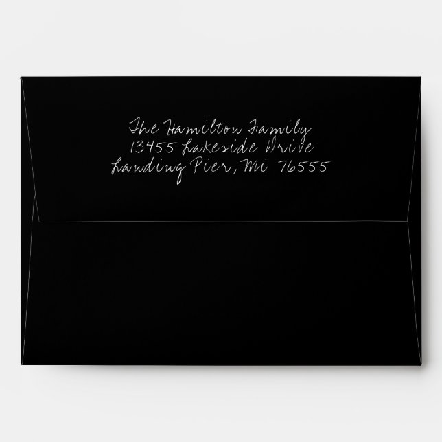 Christmas Holiday Custom Black Envelope (Back (Top Flap))