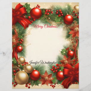 Christmas Holiday Custom Letterhead