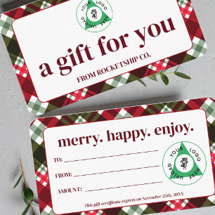 Christmas Holiday Custom Logo Gift Certificate