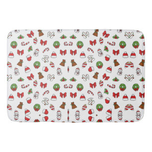 Christmas Holiday Cute Decoration Santa Hat Bath Mat