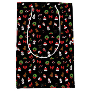 Christmas Holiday Cute Decoration Santa Hat Medium Gift Bag