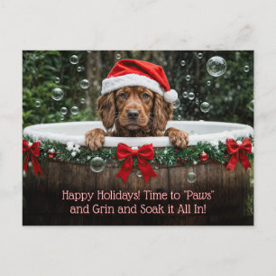 Christmas Holiday Cute Dog Bubble Bath