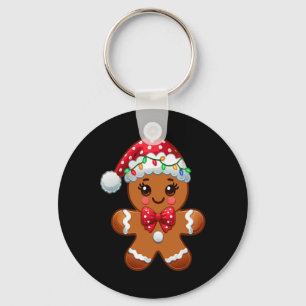 Christmas Holiday Cute Gingerbread Man King Lover Key Ring