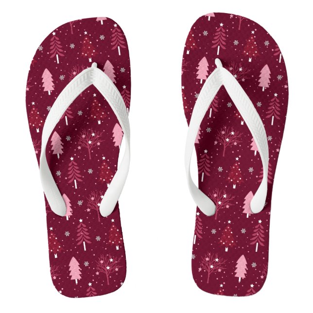 Christmas Holiday Cute Girly Winter  Jandals (Footbed)