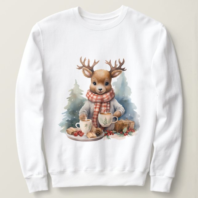 Christmas holiday cute illustration hoodie (Design Front)