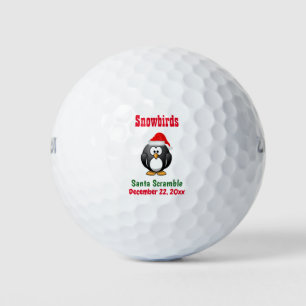 Christmas Holiday Cute Penguin Custom Tournament Golf Balls