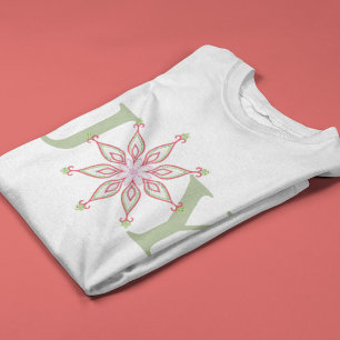 Christmas Holiday Cute Whimsical Joy Snowflake T-Shirt