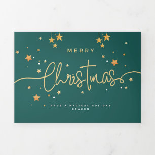 Christmas holiday Day card. Tri-Fold Holiday Card
