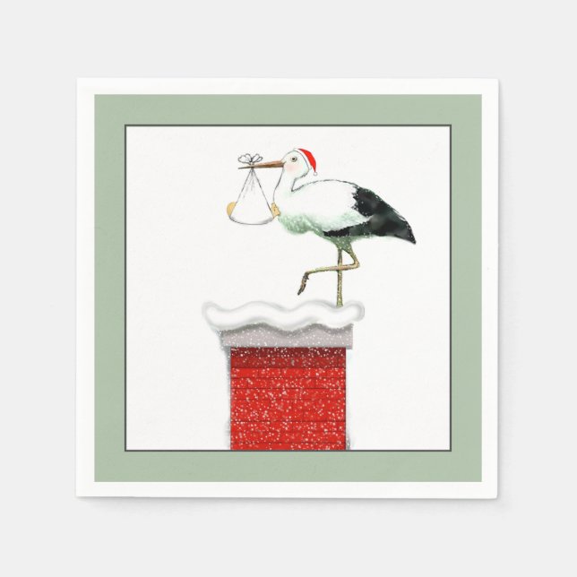 Christmas Holiday December Baby Shower Napkin (Front)