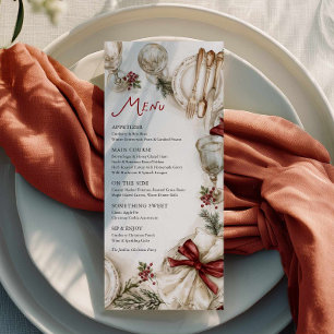 Christmas Holiday Dinner Menu Card