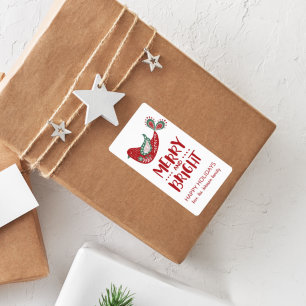 Christmas Holiday Dove Gift Label