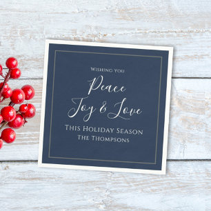 Christmas Holiday Elegant Peace Joy Love Simple  Napkin