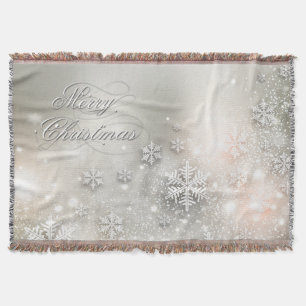Christmas Holiday Elegant Snowflake Throw Blanket