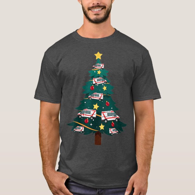 Christmas Holiday EMT Paramedic EMS First T-Shirt (Front)