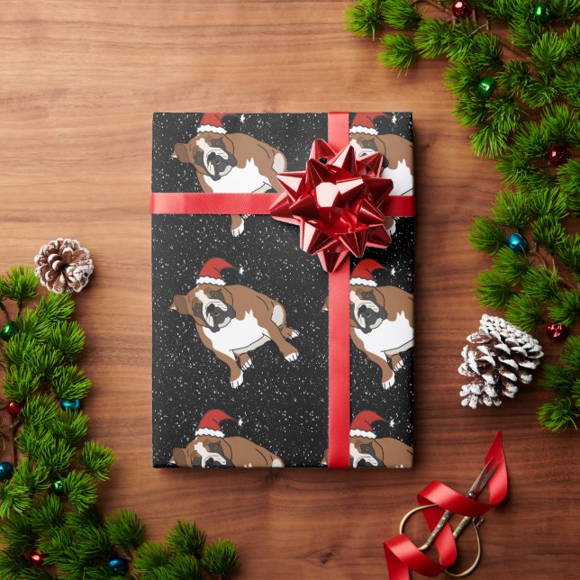 Christmas Holiday English Bulldog  Wrapping Paper (Holiday Gift)
