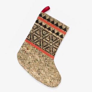Christmas Holiday Ethnic Print Christmas Stocking Small Christmas Stocking