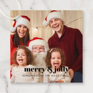 Christmas Holiday Family Photo Minimal Tag Design