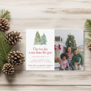 Christmas Holiday Family Photo Moving Announcement