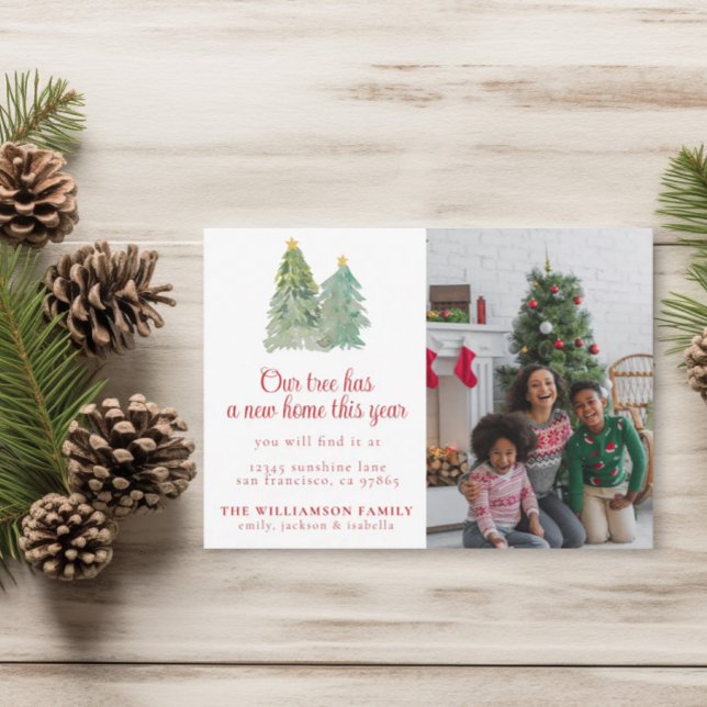 Christmas Holiday Family Photo Moving Announcement (Creator Uploaded)