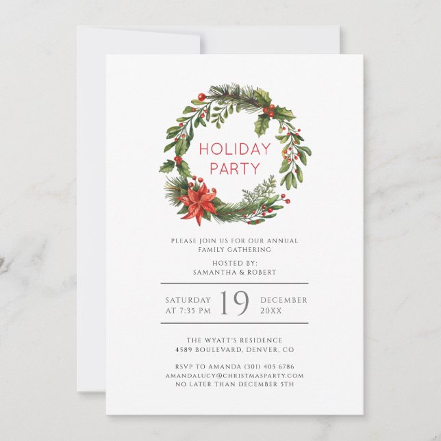 Christmas Holiday Family Reunion Party Custom Invitation (Front)