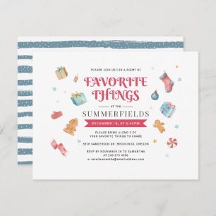 Christmas Holiday Favourite Things Party Invitation