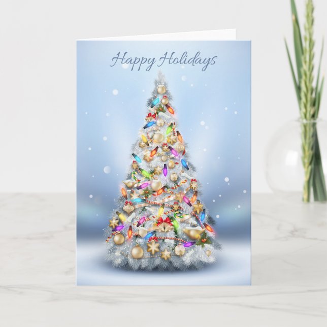 Christmas Holiday - Festive Christmas Tree Card (Front)