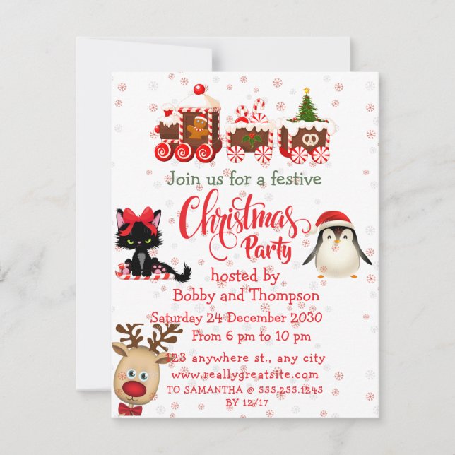 Christmas Holiday Festive Party Invitation (Front)