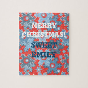 Christmas holiday festive winter snowflakes bright jigsaw puzzle