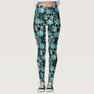 Christmas holiday festive winter snowflakes bright leggings