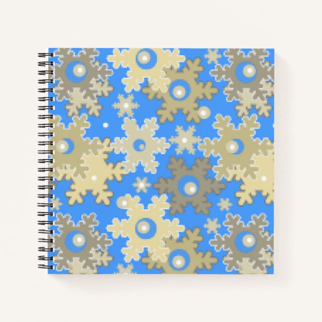 Christmas holiday festive winter snowflakes bright notebook (Front)