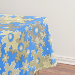 Christmas holiday festive winter snowflakes bright tablecloth